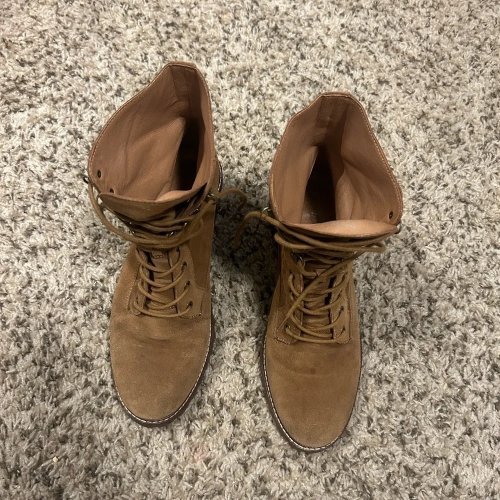 Madewell The Julien Lace-Up Lugsole Boot in Suede Size 10